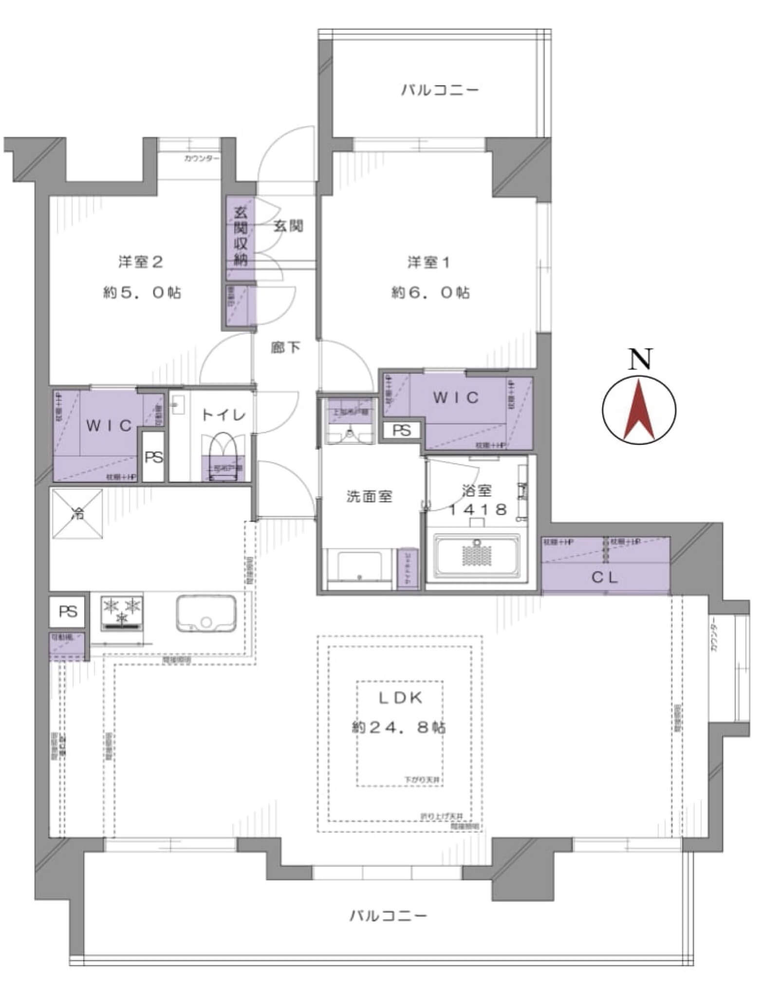 オーベル池袋立教通り801の間取図|豊島区西池袋|2LDK・80.23㎡