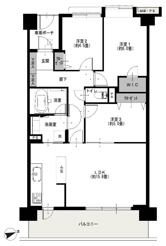 ライオンズマンション船堀グリーンロード604の間取図|3LDK・71.20㎡|船堀駅徒歩8分|江戸川区東小松川